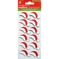 Christmas Glitter Stickers - Santa Claus Hat, 12Pc