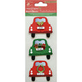 Christmas Glitter Stickers - Joyful Journey, 3Pc