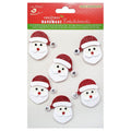 Christmas Glitter Stickers Santa 6pc