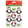 Christmas Glitter Stickers - Penguin, 9Pc