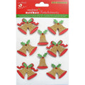 Christmas Glitter Stickers - Bells, 8Pc