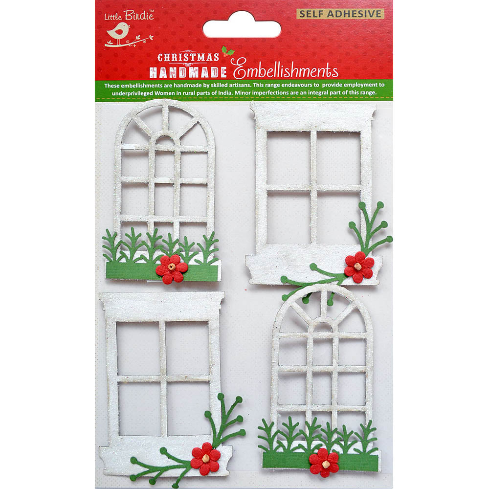 Christmas Stickers - Open Window, 4Pc