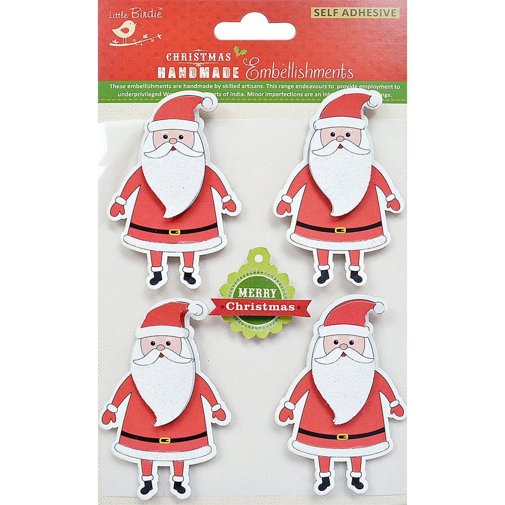 Christmas Stickers - 3D Santa Claus, 5Pc
