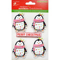 Christmas Stickers - Penguin, 5Pc