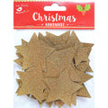 Christmas Glitter Stars - Gold, 24Pc