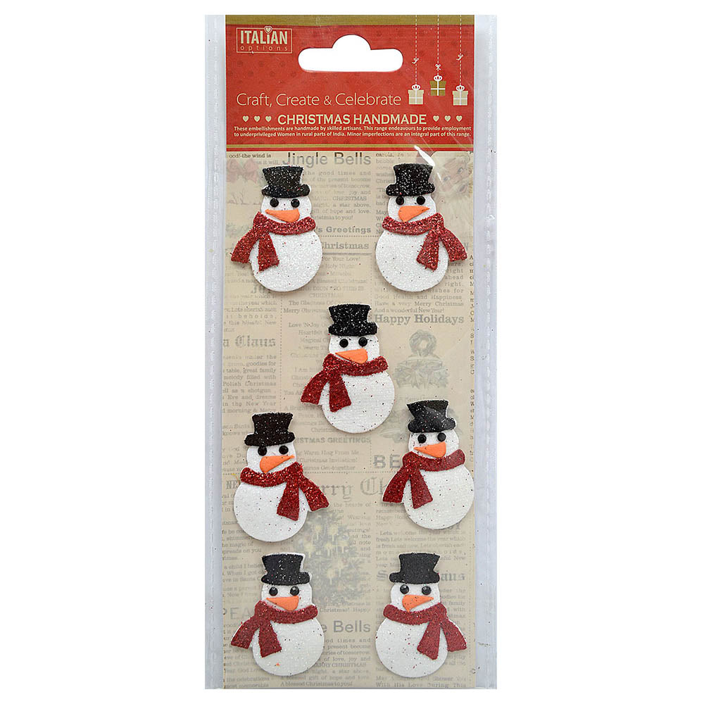 Christmas 3D Stickers - Snowman, 7Pc