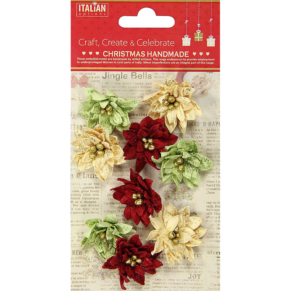 Christmas Blooms - Poinsettia, 9Pc