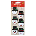 Christmas Glitter Stickers - Smiley Snowman, 6Pc