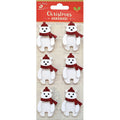 Christmas Glitter Stickers - Polar Bear, 6Pc