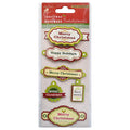 Christmas Stickers - Merry Christmas Sentiments, 6Pc