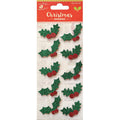 Christmas Self Adhesive Sticker - Holly Berry, 10Pc