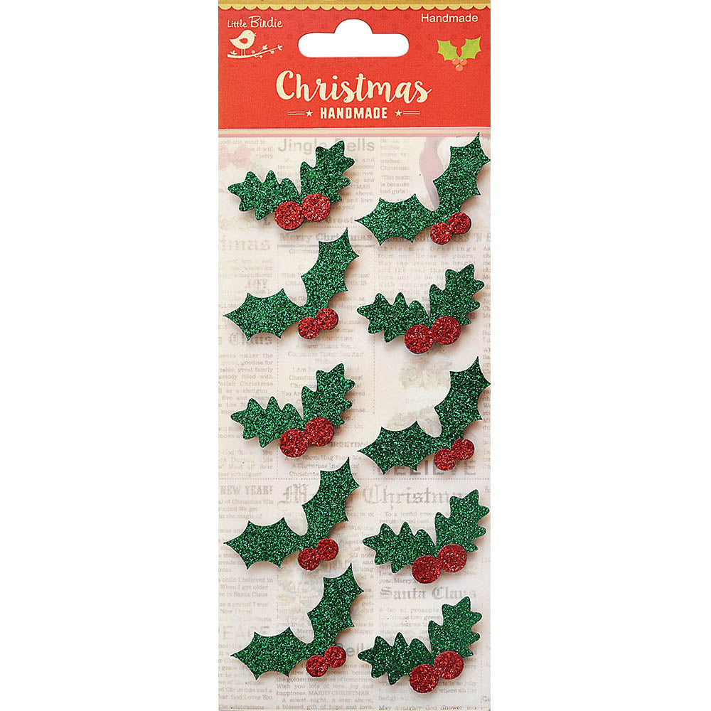 Christmas Self Adhesive Sticker - Holly Berry, 10Pc