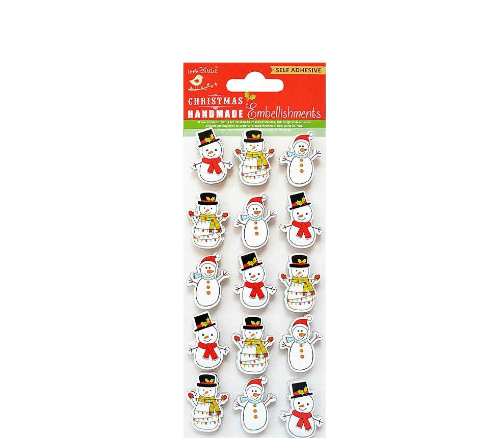 Christmas Stickers - Snowman, 15Pc