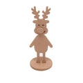 MDF Decorable Reindeer With Base, 5.5mm thick, Approx Width 4.5 X Height  12.4 Base 4.5 Dia, 1pc