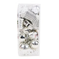 Christmas Tree Decoration Baubles, Stocking & Tree Mix Silver Acetate Box