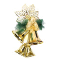 Christmas Hanging Ornaments Plain Bells Flower With Grass And Bow Assorted Color  1pc