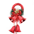 Christmas Hanging Ornaments Doted Bells Wreath With Grass And Bow