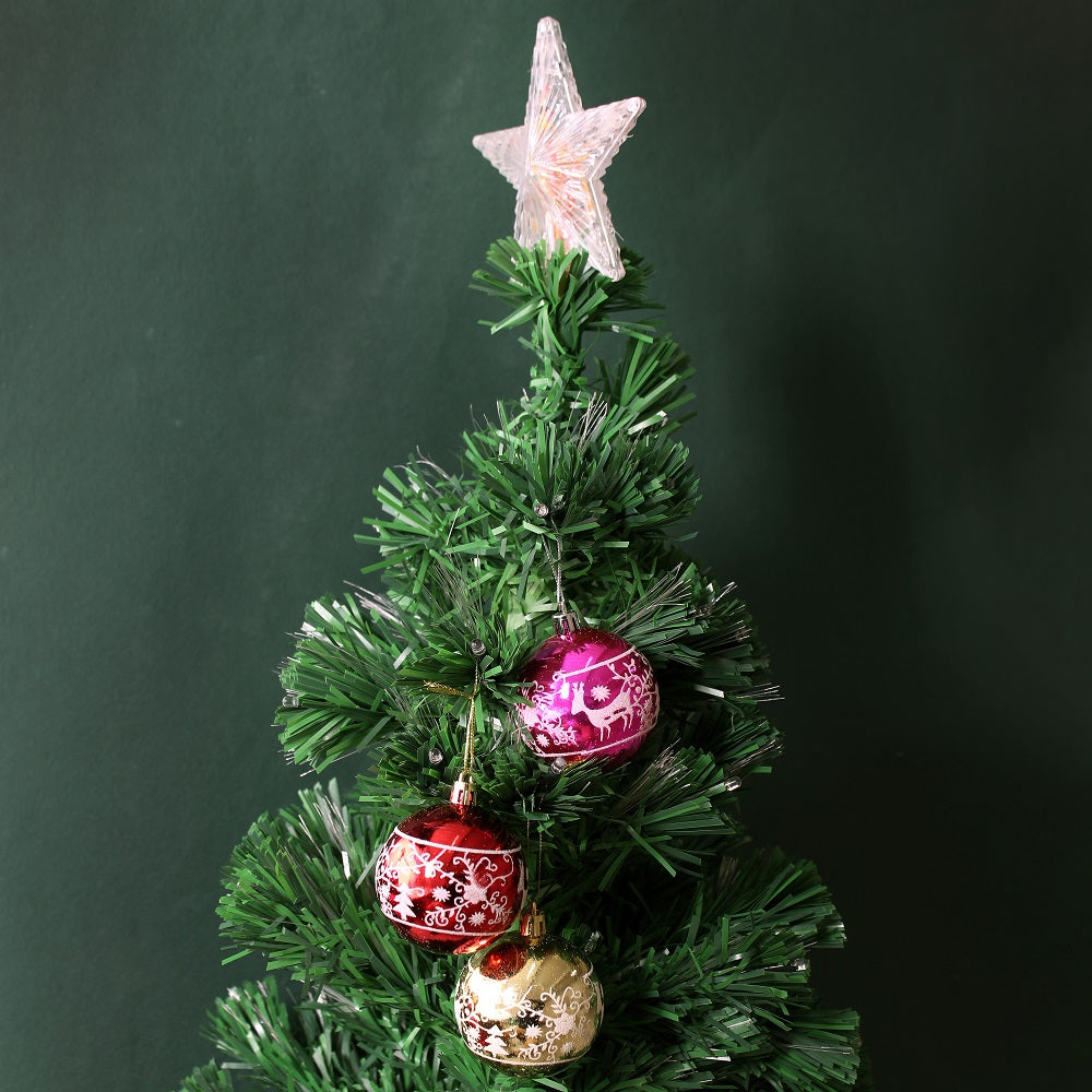 Christmas Tree Hanging Decoration Baubles With Printed 6cm Ass Colour 17.5 X 11.5 X 6cm 6pc Acetate