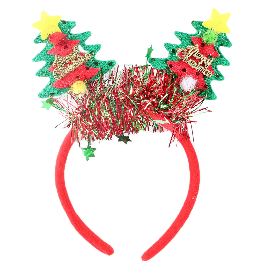 Christmas Hairband Reindeer Tree With Tinsel 1pc IB