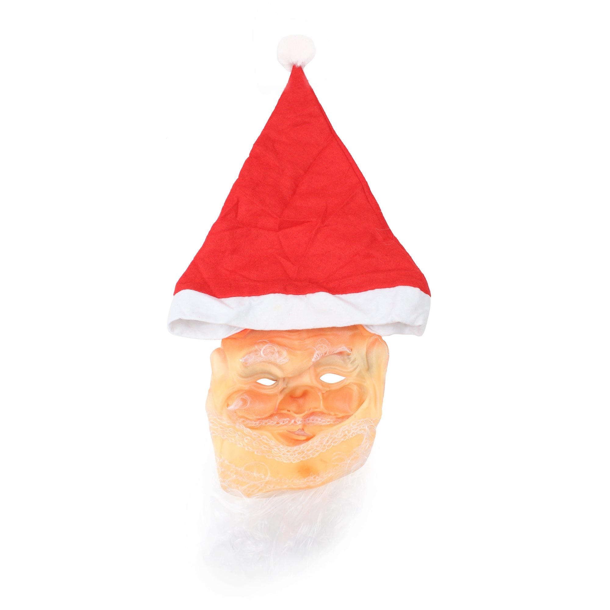 X-Mas Cap W/ Santa Mask Asst Col 300Mm X 200Mm X 2Mm 1Pc