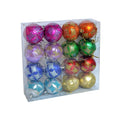 Christmas Decoration - Hanging Glitter Baubles,  Small Size, Assorted Colours, 195Mm X 195Mm X 45Mm, 16Pc