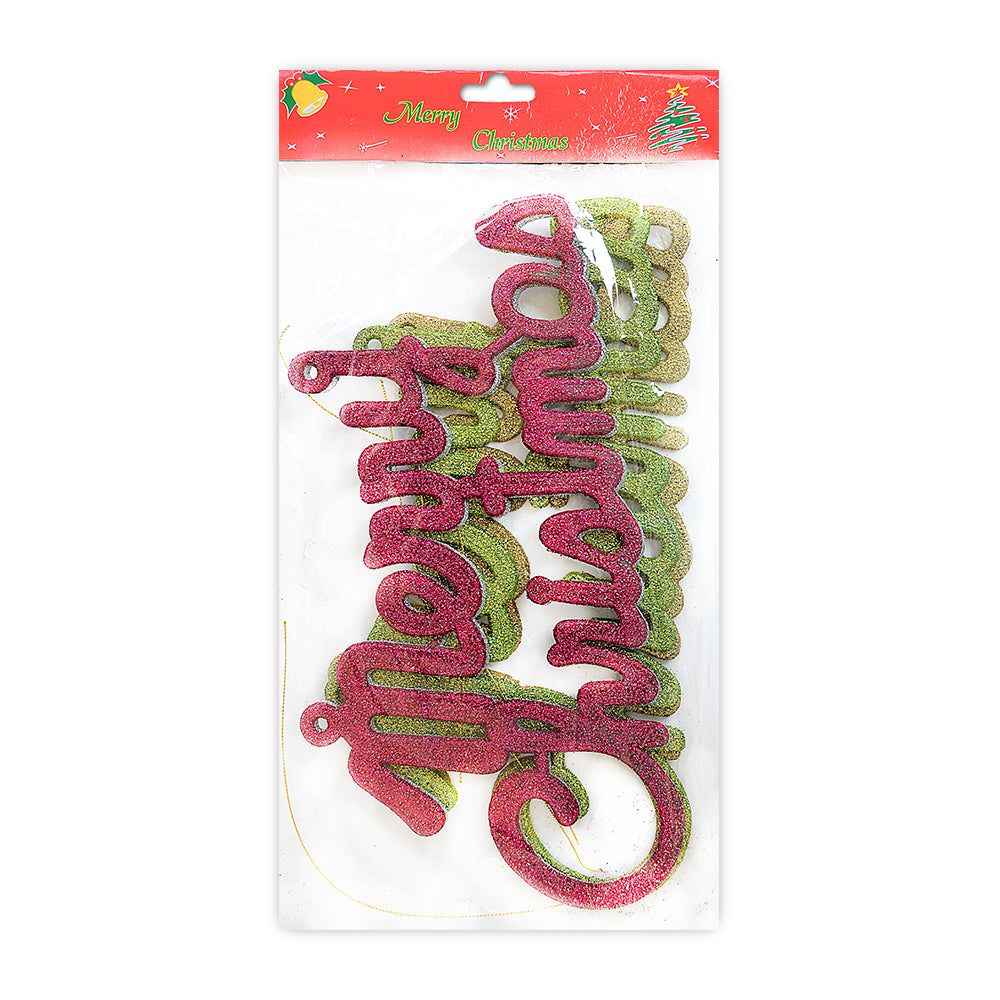 Itsy Bitsy Merry Christmas Glitter Banner 4Pc- Assorted Colour