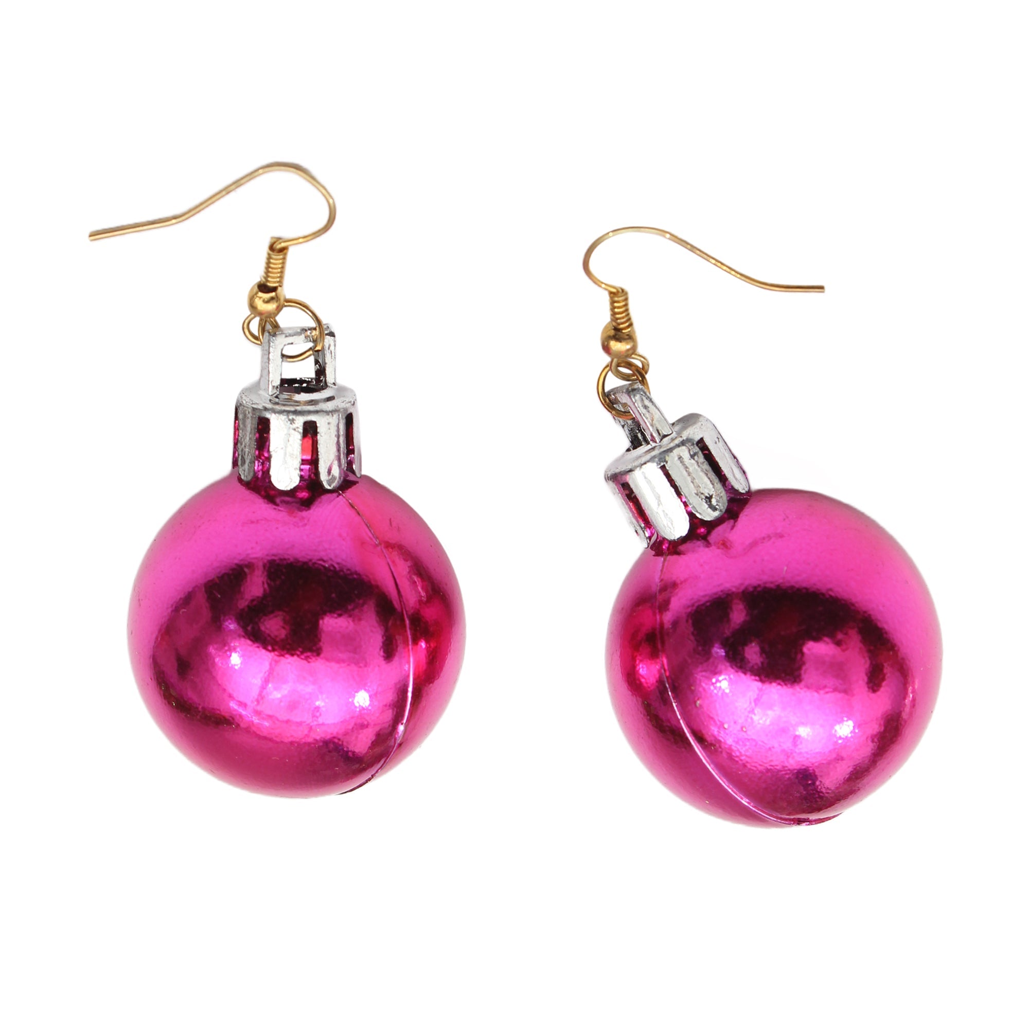 Merry Christmas Plain Bales Earings Asst Col 1.5`` 2Pc