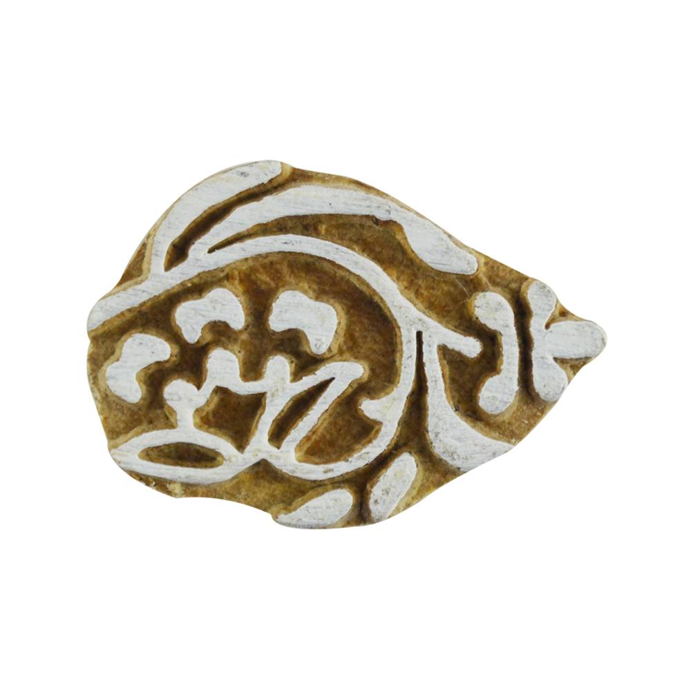 Hand Carved Flower Des 2 Wooden Printing Block 1 pc