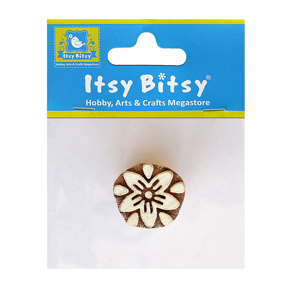 Hand Carved Wooden Printing Block - Flower Motif Design 2
