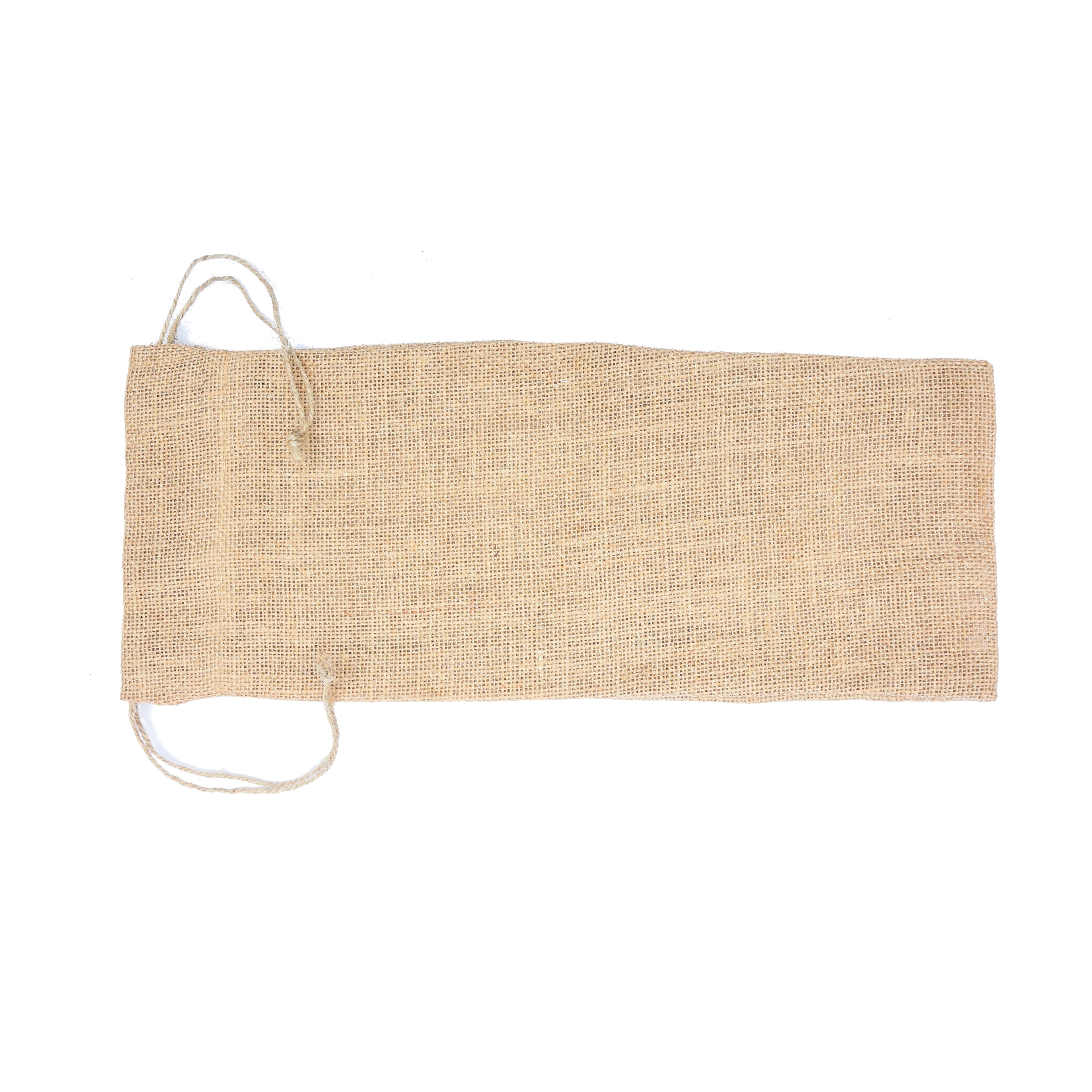 Burlap Wine Bag 6X15 In Approx Natural 1 Pc