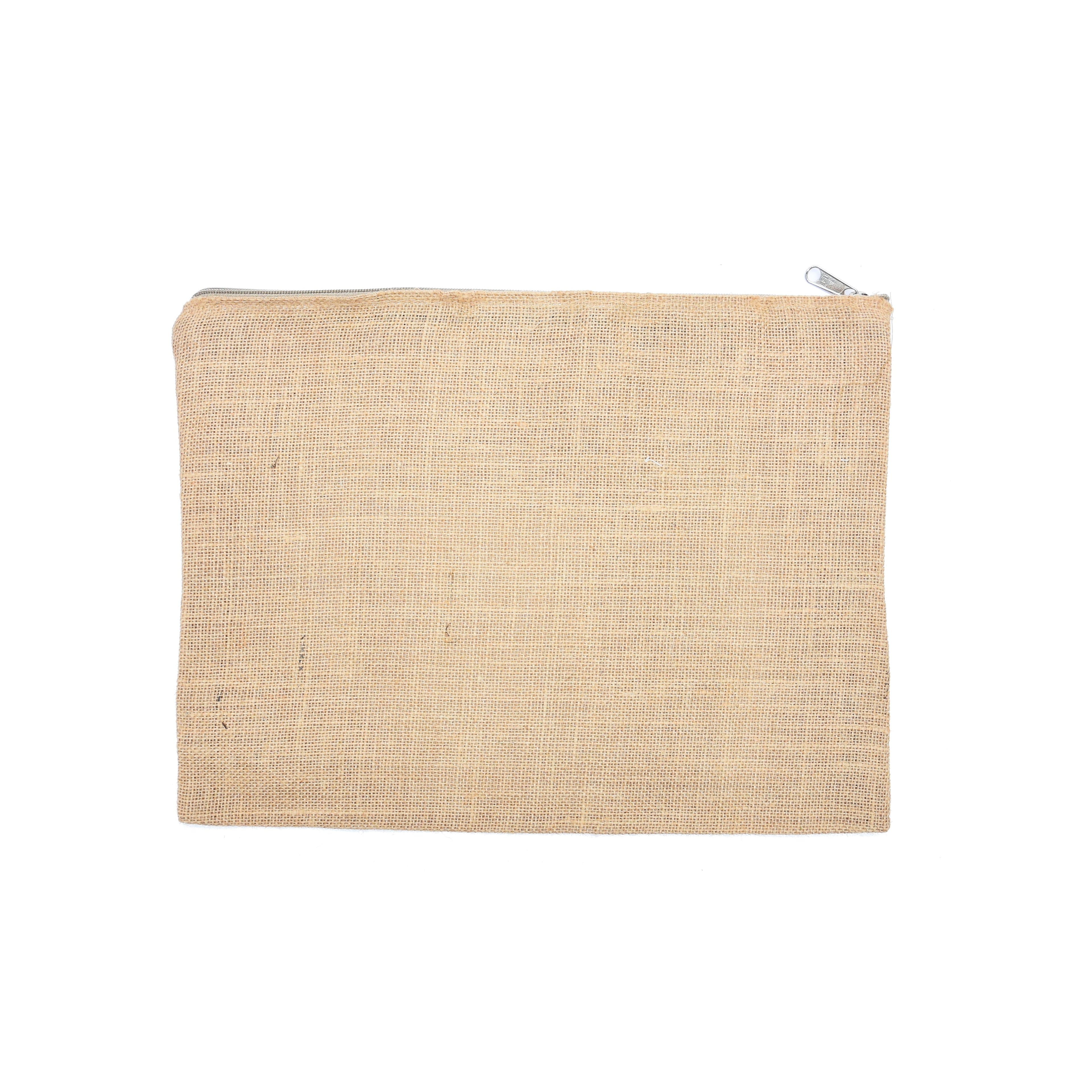 Burlap Zip Pouch 15.5X11.5In Approx Natural 1 Pc Ib