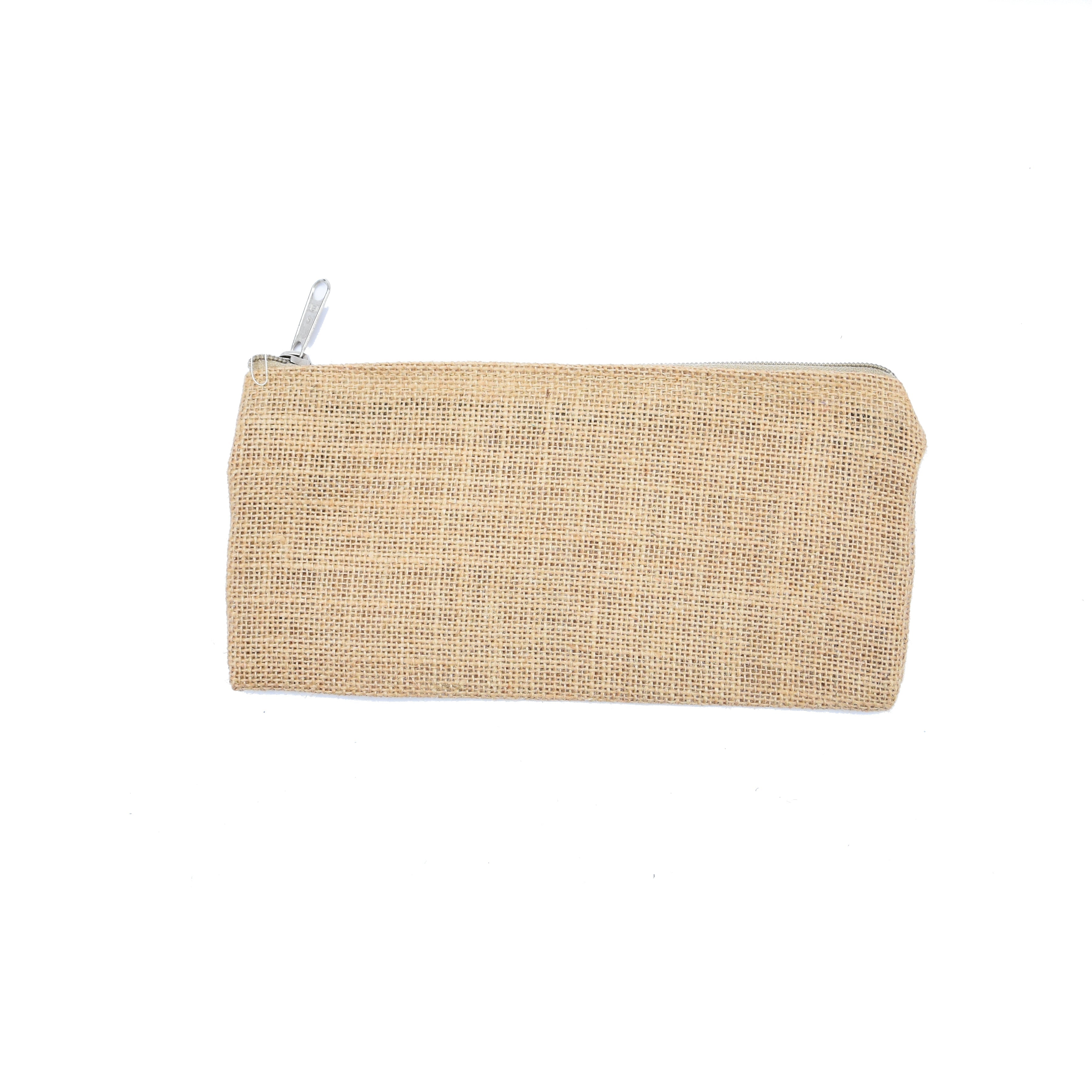 Burlap Zip Pouch 9X4 In Approx Natural 1 Pc Ib