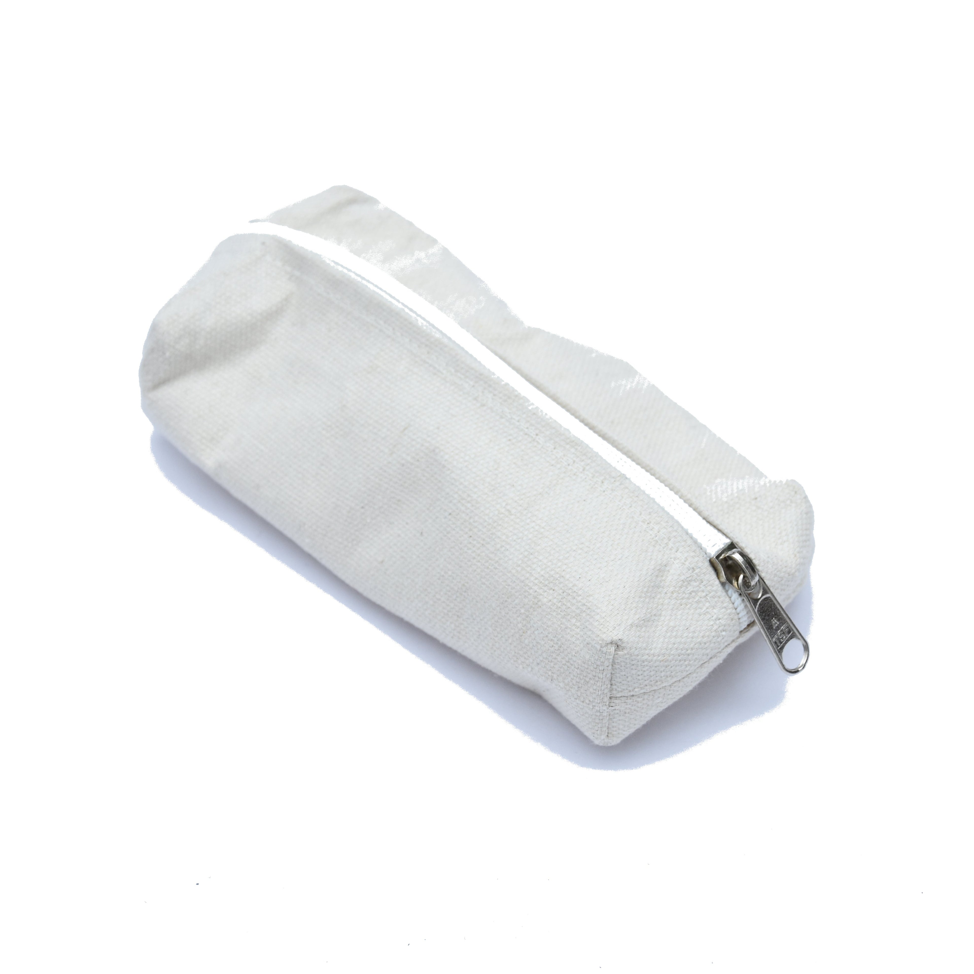 Canvas Pencil Pouch 7X1.5 In Approx White 1 Pc Ib