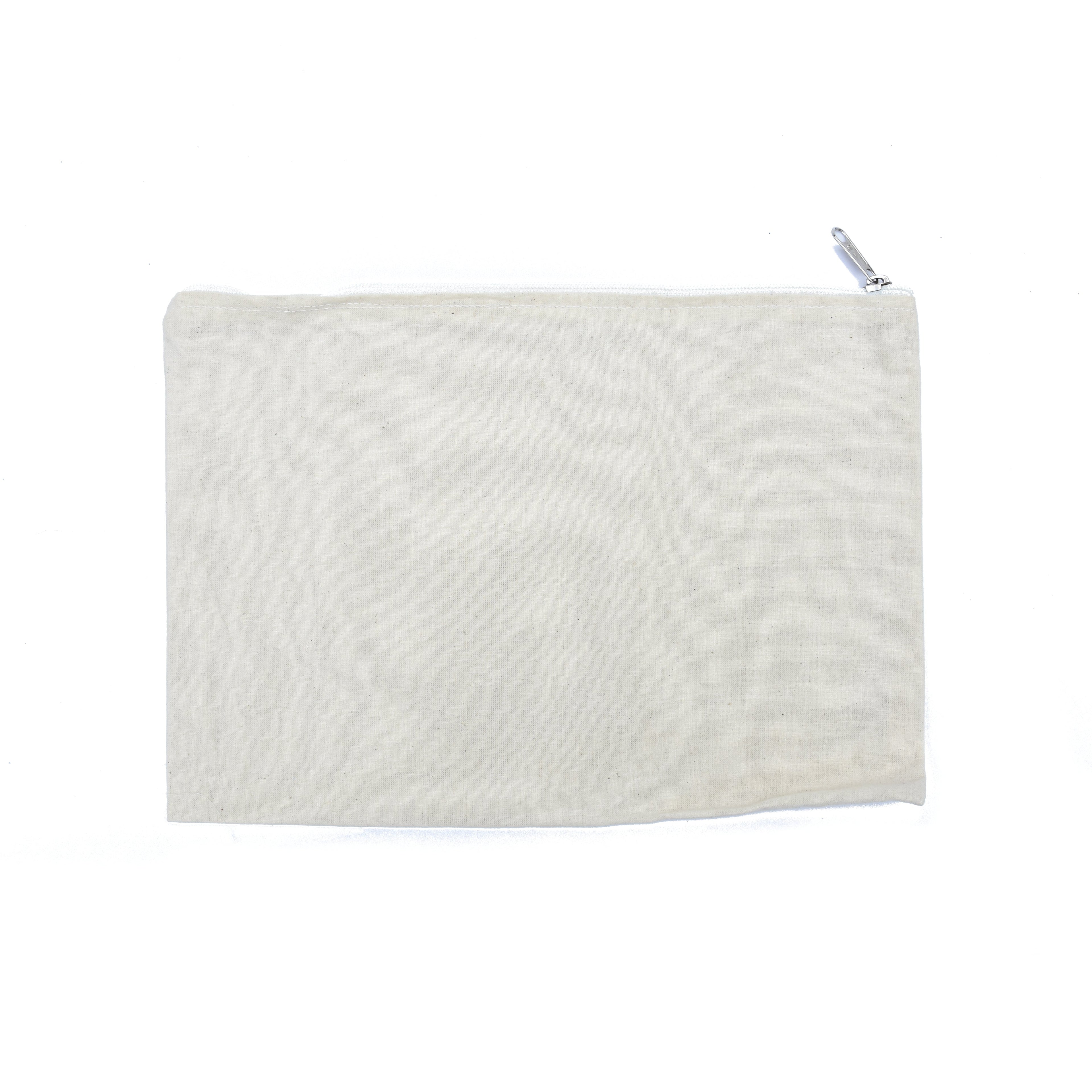 Canvas Zip Pouch 13X9 In Approx White 1 Pc Ib