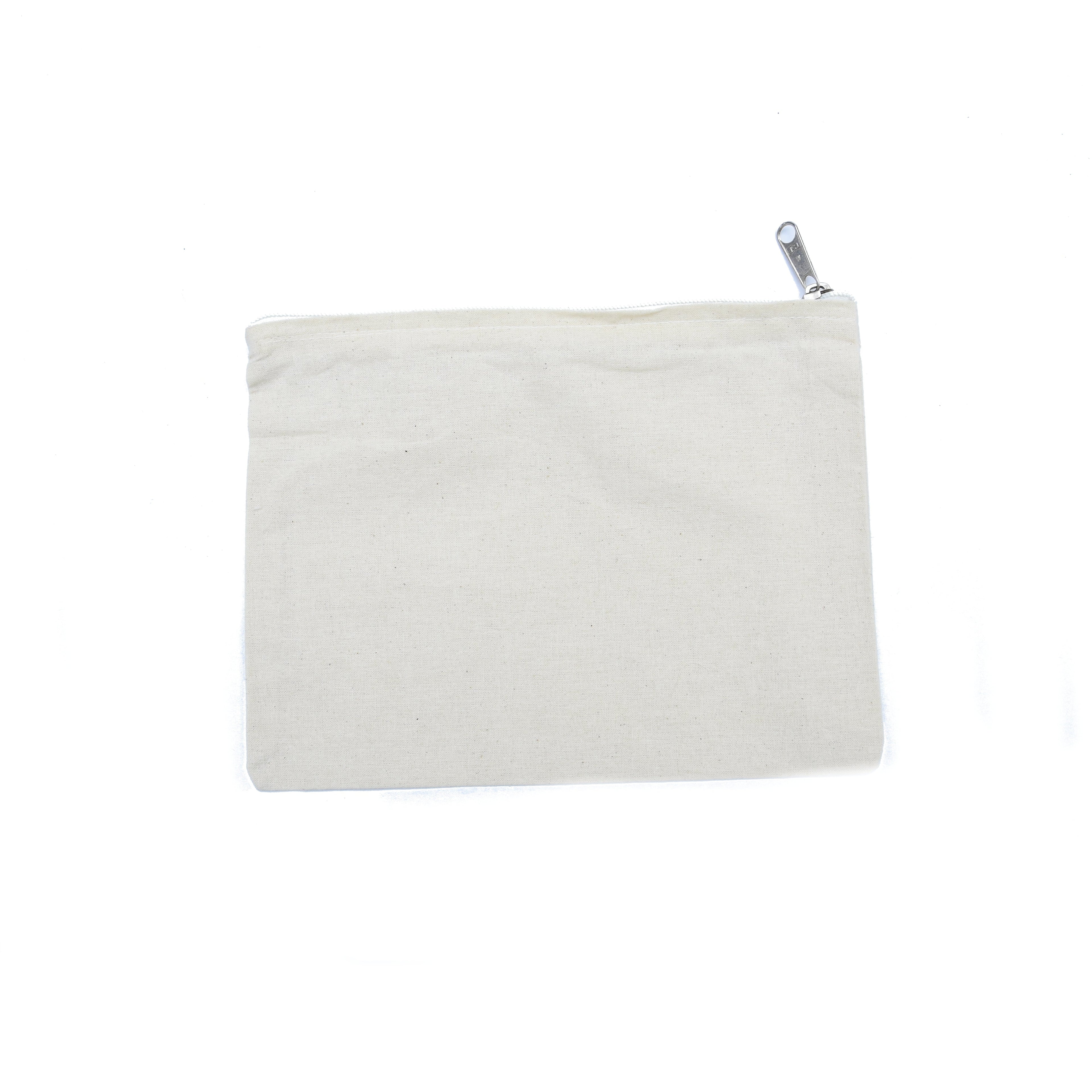 Canvas Zip Pouch 9.5X7.5In Approx White 1 Pc Ib