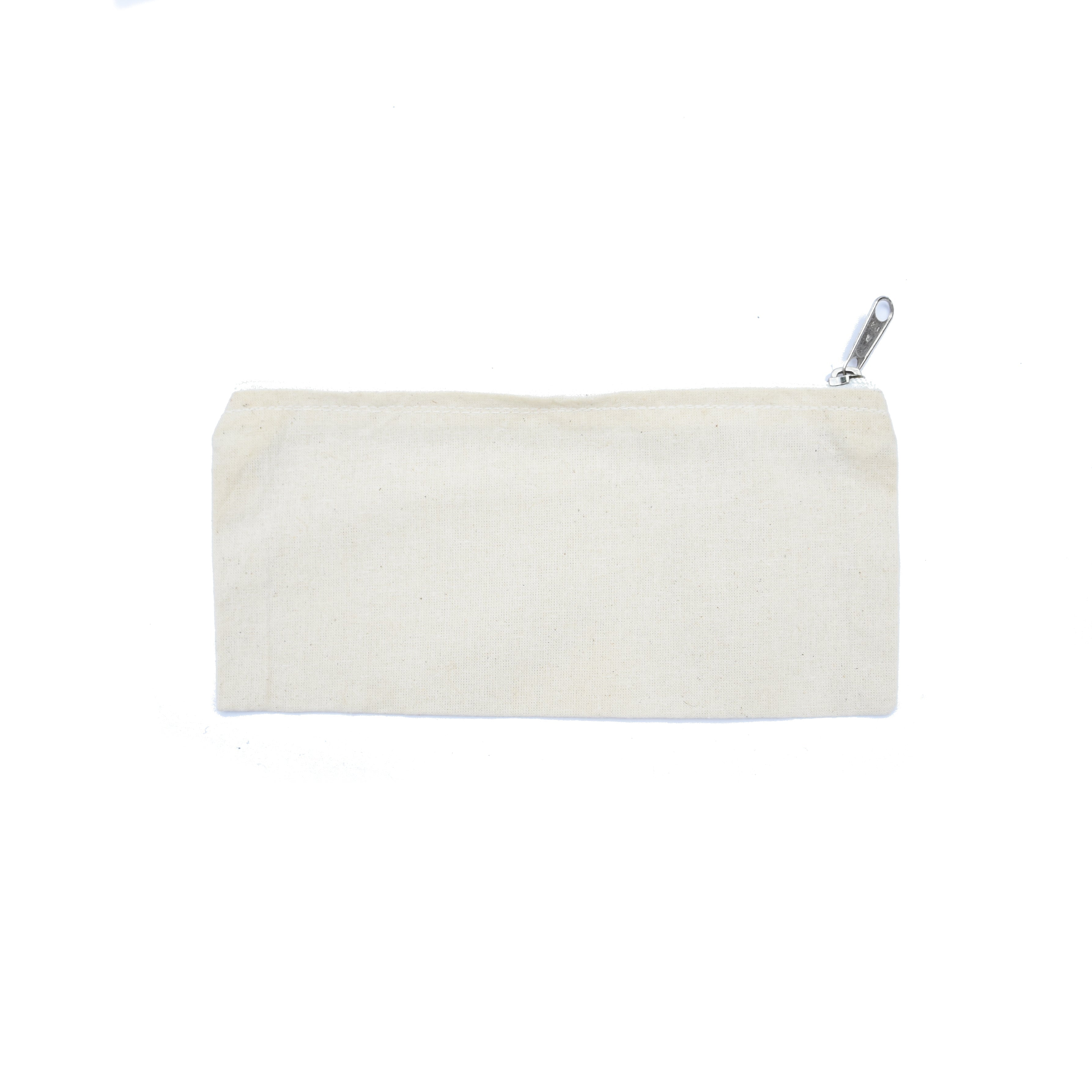 Canvas Zip Pouch 9X4 In Approx White 1 Pc
