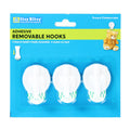 Adhesive Removable Hooks - 3 Hooks & 3 Adhesive Tapes, 1 Pack