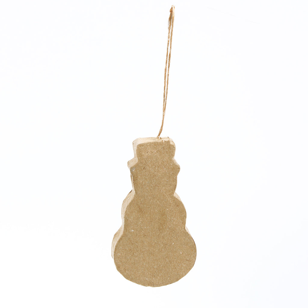 Christmas Paper Mache Hanging Snowman 6 x 3.5cm 1pc