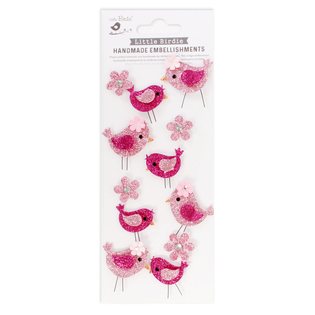 Handmade Stickers Sparkle Chirps 12pc