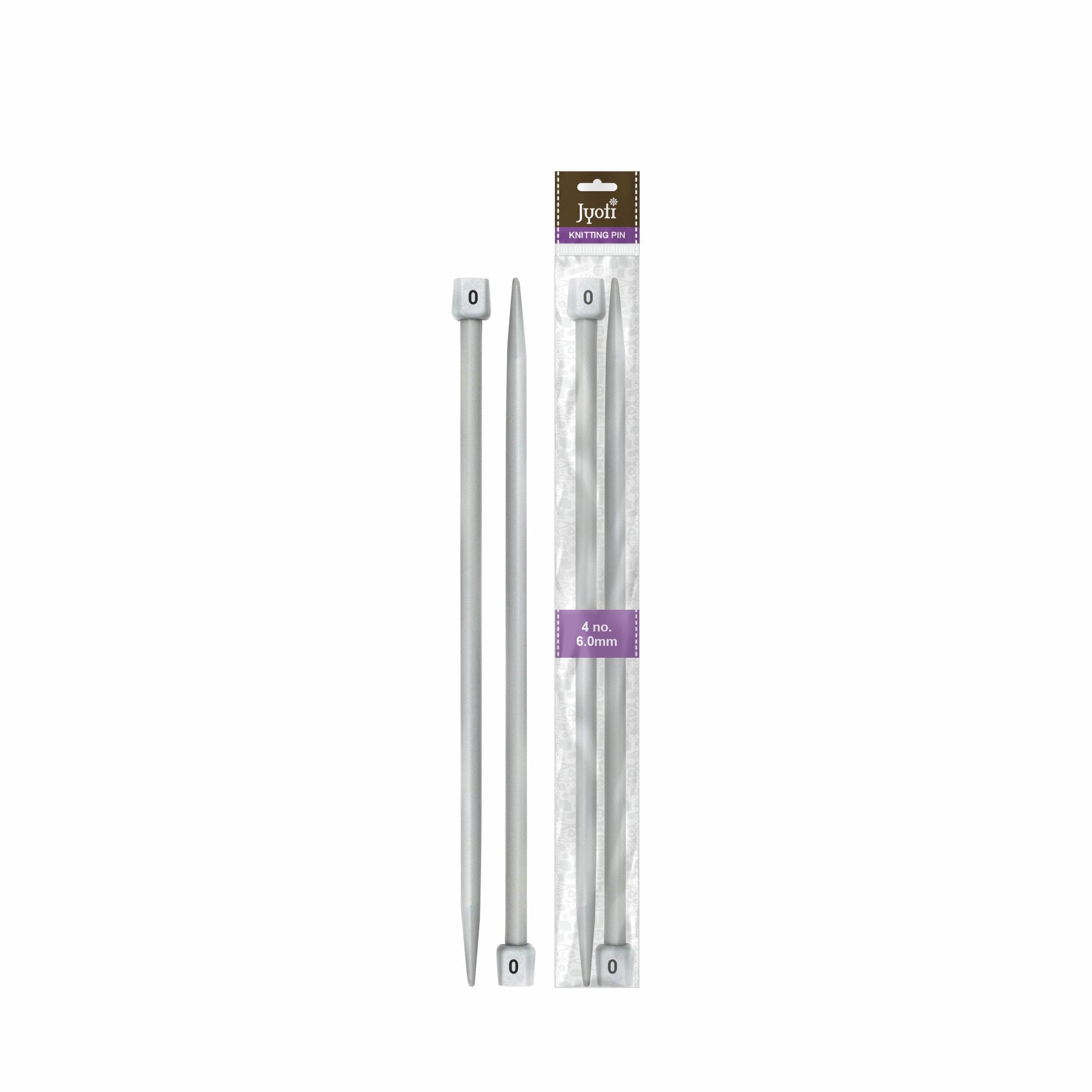 Knitting Needles 25cm (10 inch) Flat Knob No.8 1Pair