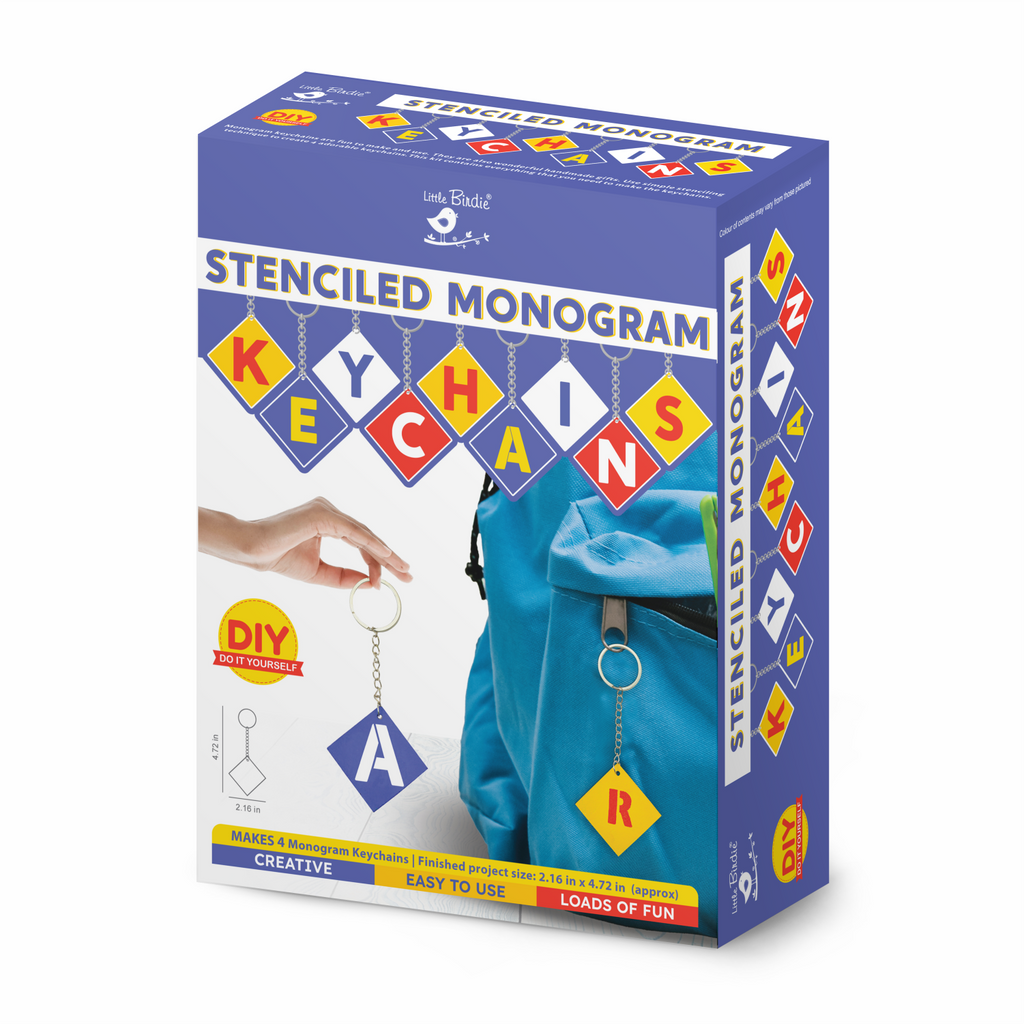 Diy Make Your Own Stencilled Monogram Key Chains Kit 1 Box