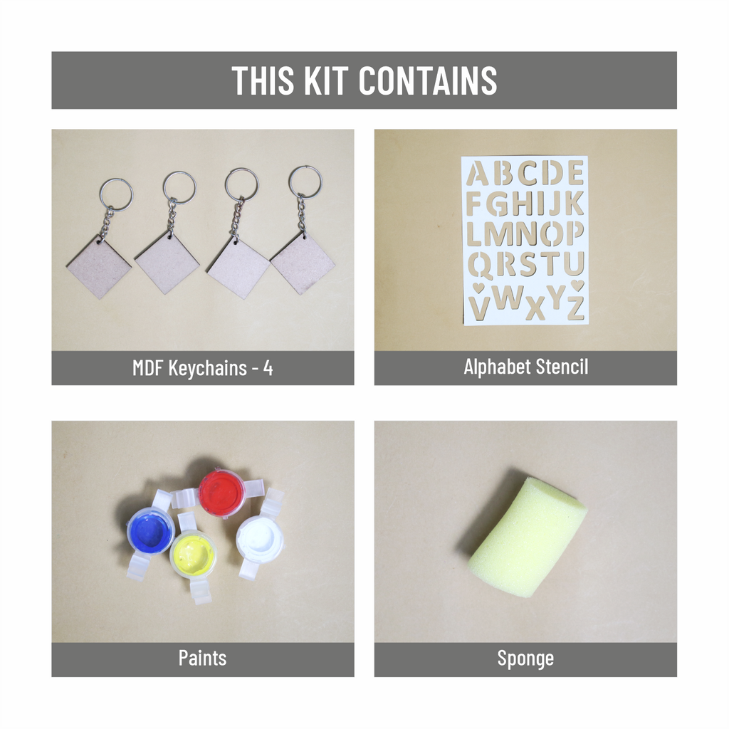 Diy Make Your Own Stencilled Monogram Key Chains Kit 1 Box
