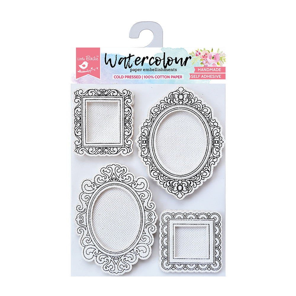 Watercolor Stickers Self Adhesive Classic Frames 4Pcs Pbci Lb