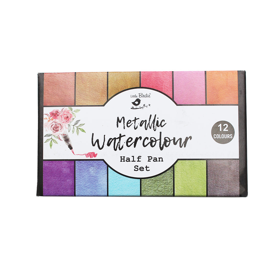 Little Birdie Metallic Watercolour Half Pan Set 12 shades