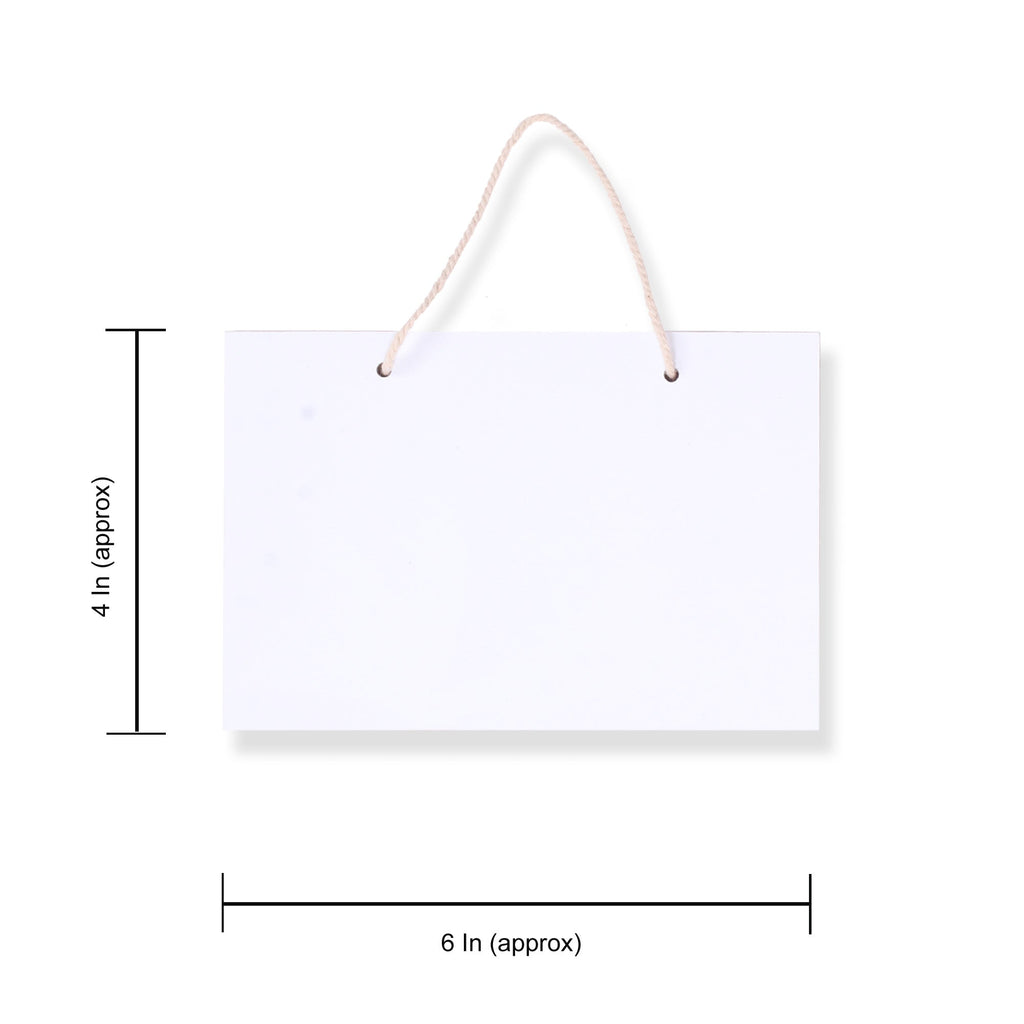 Creative Hanging White Marker Board Landscape Rectangular W6 X H4Inch 5.5Mm Thick 1Pc Lb
