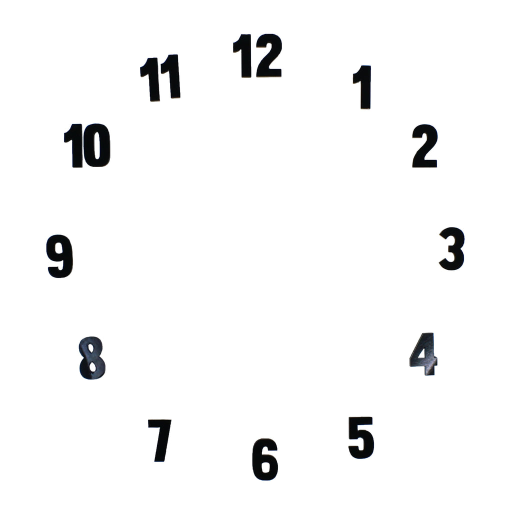 Clock Numbers Acrylic Black 1.25inch 2.7mm Thick 15pc