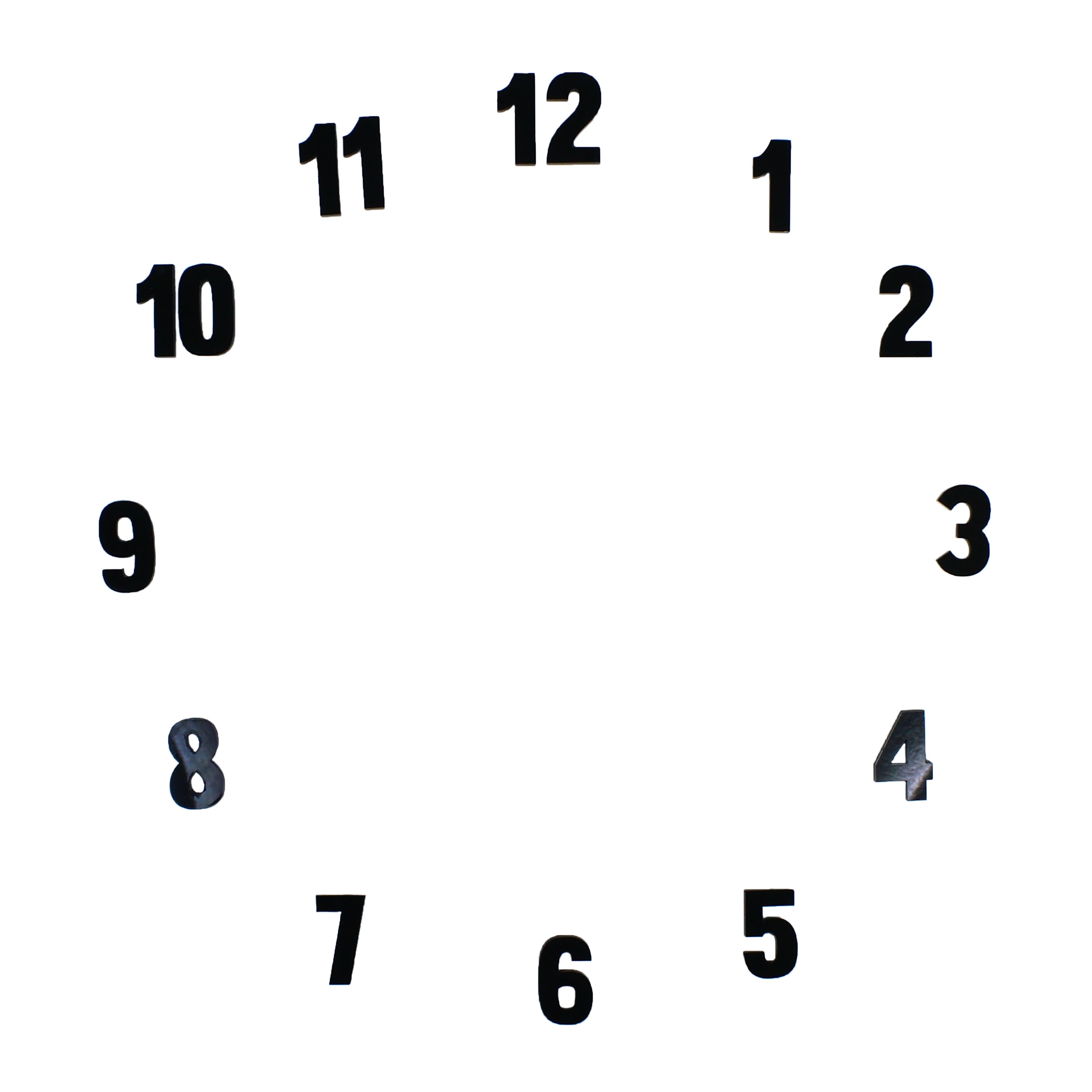 Clock Numbers Acrylic Black 1.25inch 2.7mm Thick 15pc