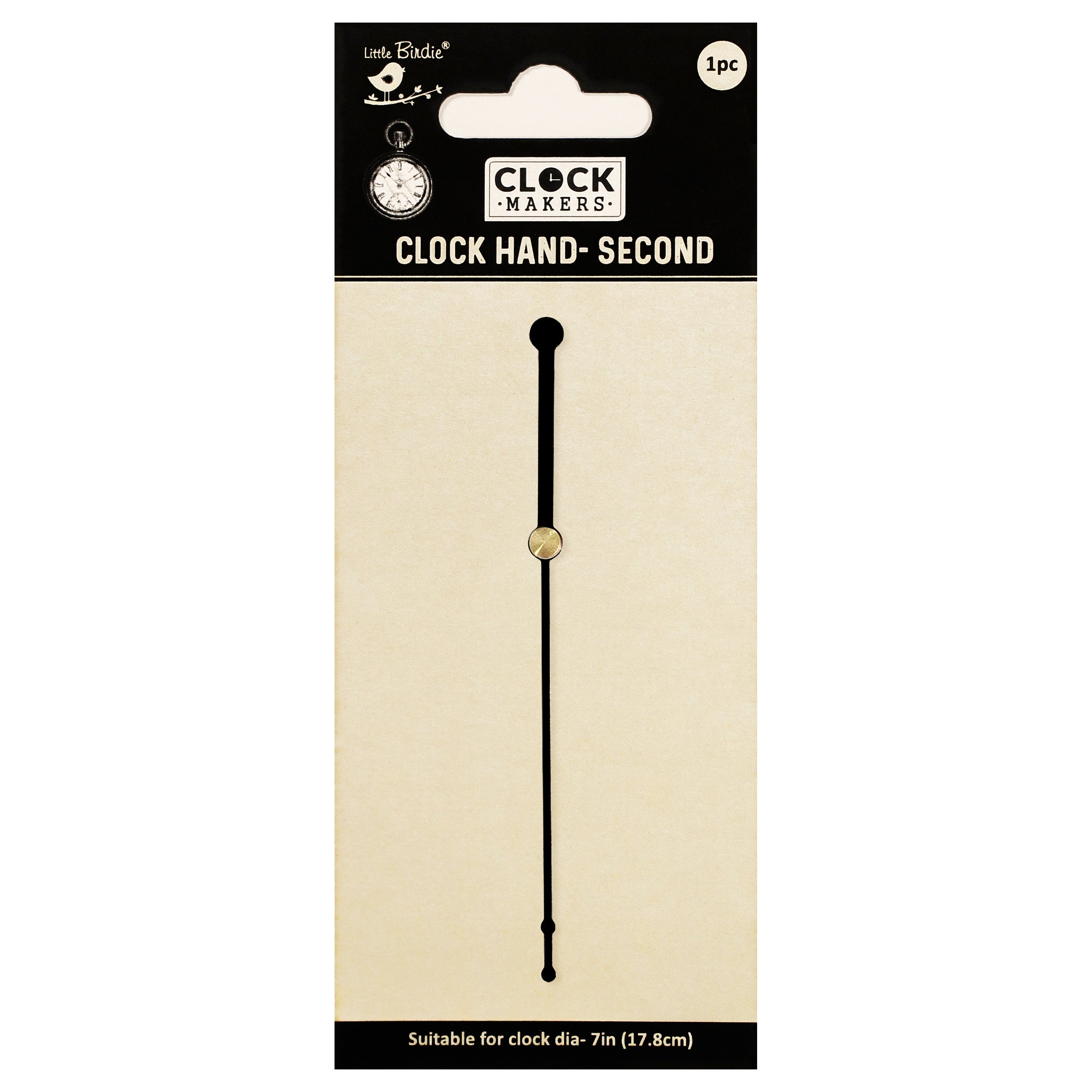 Clock Hand Second Nova Black 10.6Cm 1Pc Pbci Lb