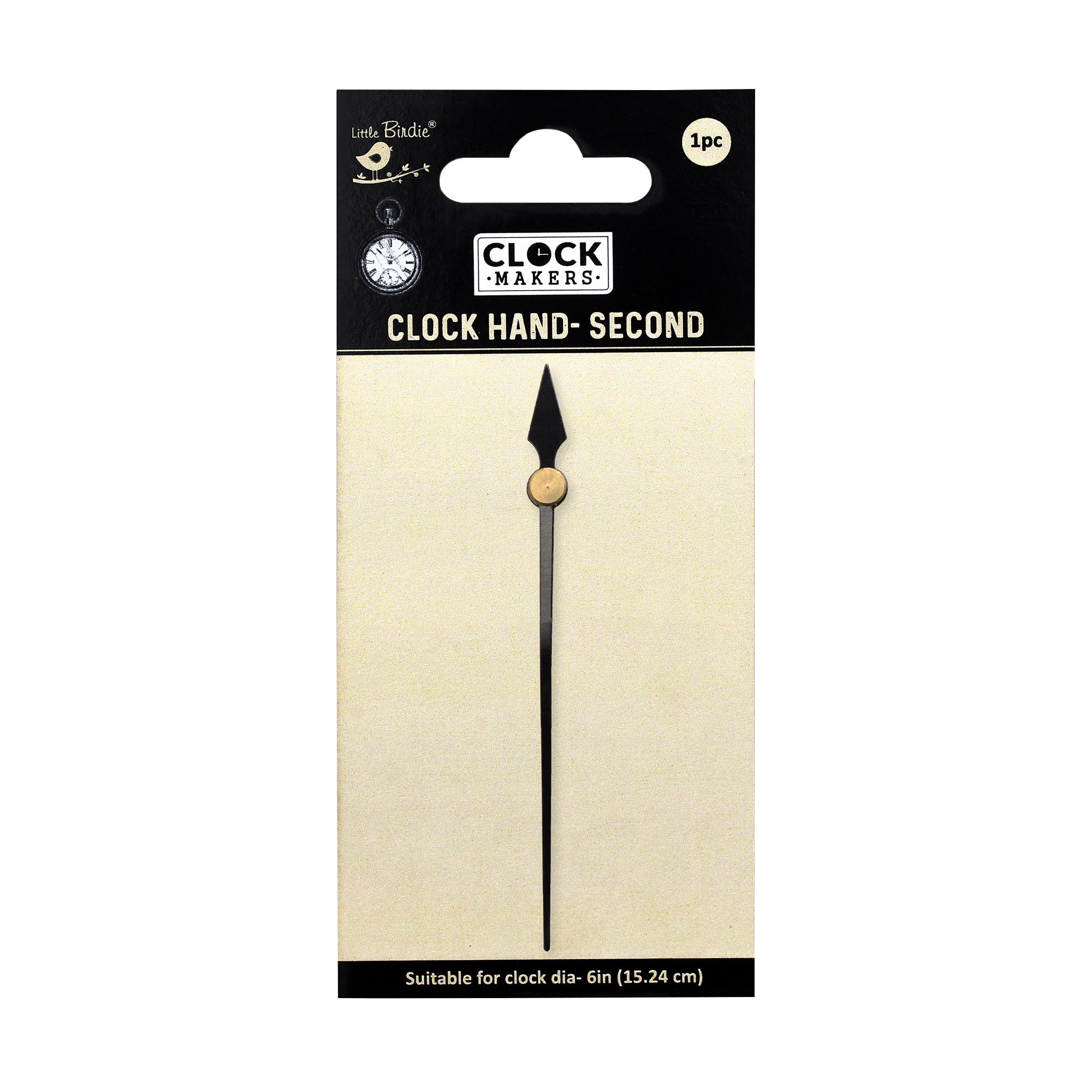 Clock Hand Second Diamond Black 8Cm 1Pc Pbci Ib