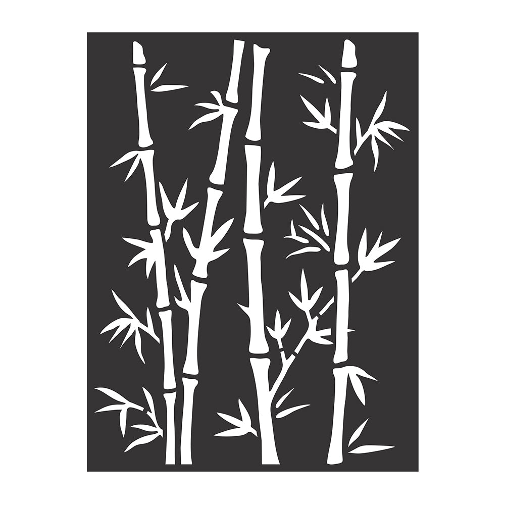 Stencil Bamboo 7.4 X 9.7Cm 1Pc Little Birdie